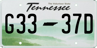 TN license plate G3337D