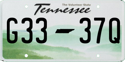 TN license plate G3337Q