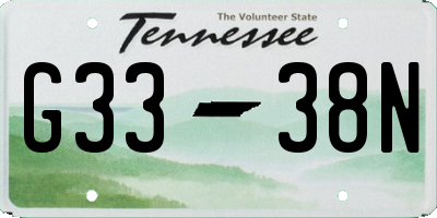 TN license plate G3338N
