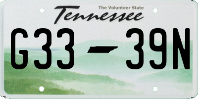 TN license plate G3339N