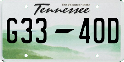 TN license plate G3340D