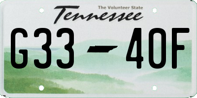 TN license plate G3340F