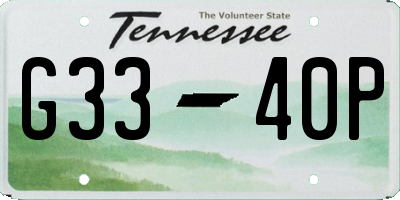 TN license plate G3340P