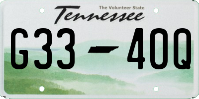 TN license plate G3340Q
