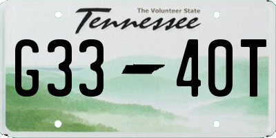 TN license plate G3340T