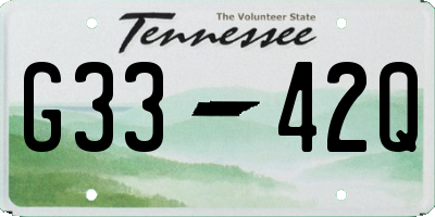 TN license plate G3342Q