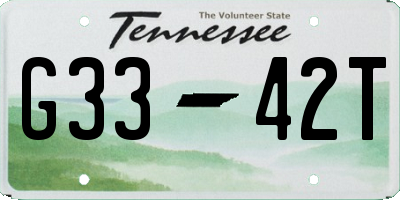 TN license plate G3342T