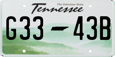 TN license plate G3343B
