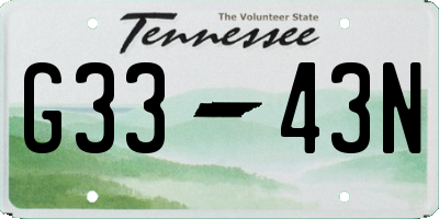 TN license plate G3343N