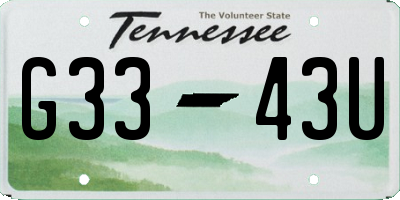 TN license plate G3343U