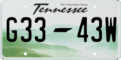 TN license plate G3343W