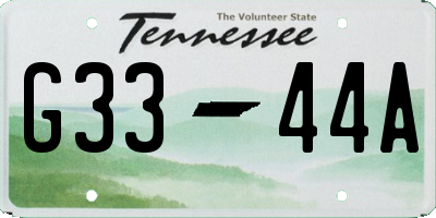 TN license plate G3344A
