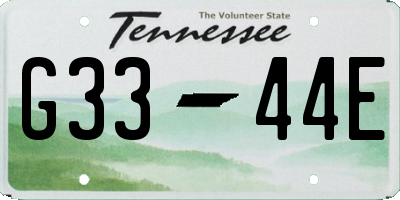 TN license plate G3344E