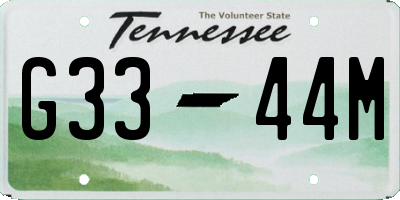 TN license plate G3344M