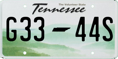 TN license plate G3344S