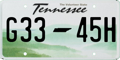 TN license plate G3345H