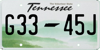 TN license plate G3345J