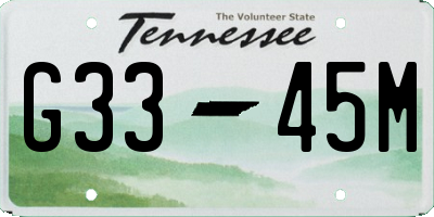 TN license plate G3345M