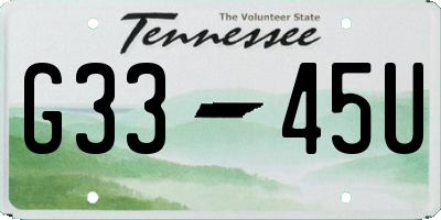 TN license plate G3345U