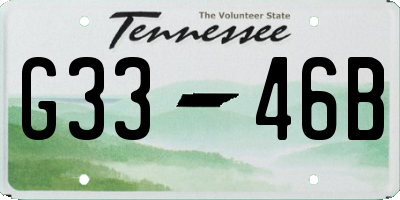 TN license plate G3346B