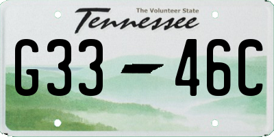 TN license plate G3346C