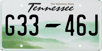 TN license plate G3346J