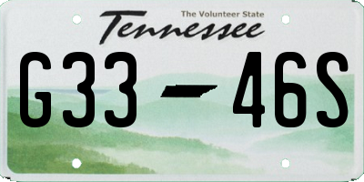 TN license plate G3346S
