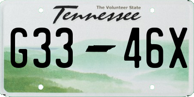 TN license plate G3346X