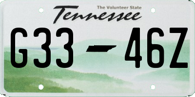 TN license plate G3346Z