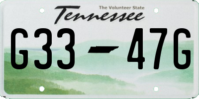 TN license plate G3347G