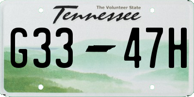 TN license plate G3347H