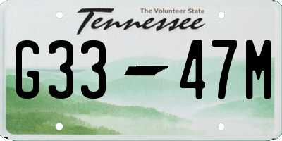 TN license plate G3347M