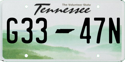 TN license plate G3347N