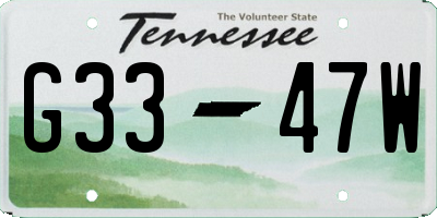 TN license plate G3347W