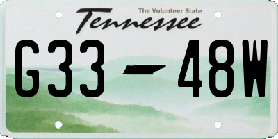 TN license plate G3348W
