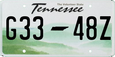 TN license plate G3348Z
