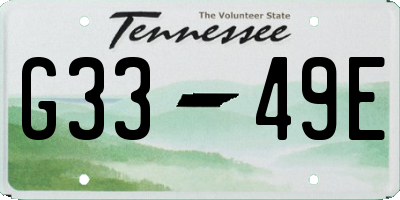 TN license plate G3349E