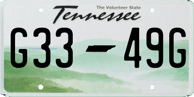 TN license plate G3349G