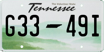 TN license plate G3349I