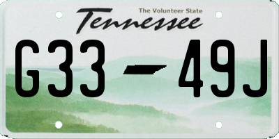 TN license plate G3349J