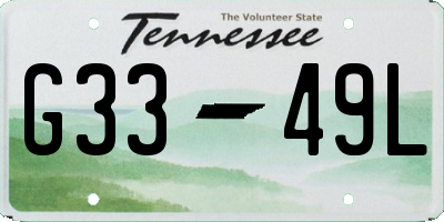 TN license plate G3349L
