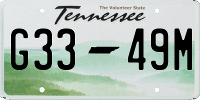 TN license plate G3349M