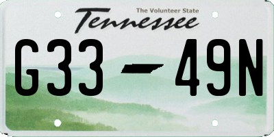 TN license plate G3349N