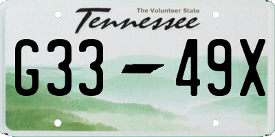 TN license plate G3349X