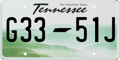 TN license plate G3351J