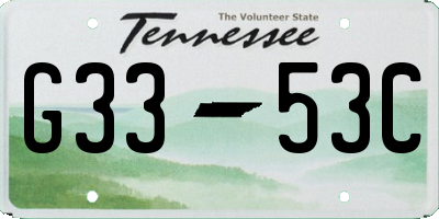 TN license plate G3353C