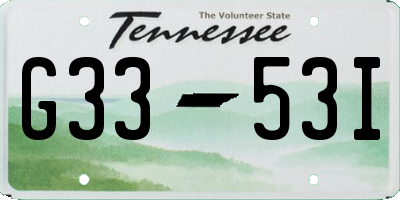 TN license plate G3353I