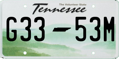 TN license plate G3353M