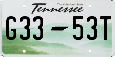 TN license plate G3353T