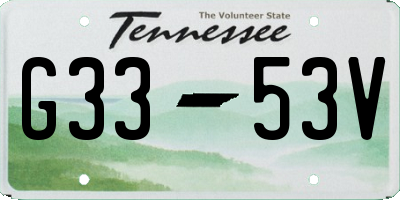 TN license plate G3353V